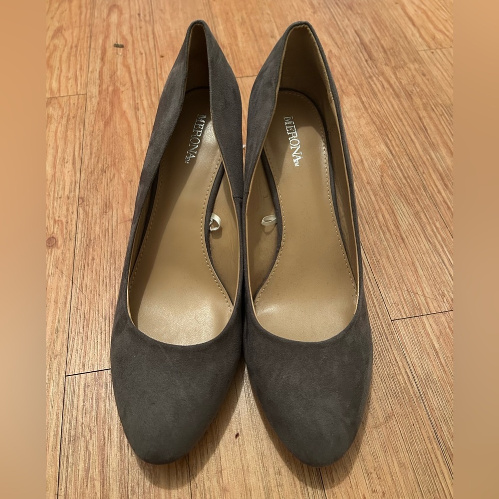 Merona Gray Suede Wedge 2in Heels